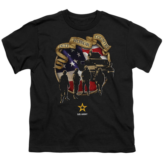 Army - Duty Honor Country - Short Sleeve Youth 18/1 - Black T-shirt