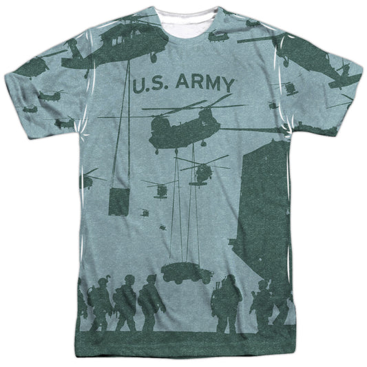 Army - Airborne - Short Sleeve Adult Poly Crew - White T-shirt