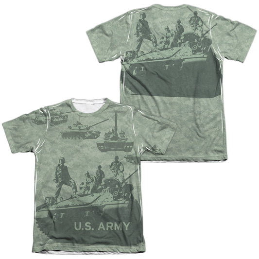 Army - Tank Up (Front/back Print) - Adult Poly/cotton Short Sleeve Tee - White T-shirt