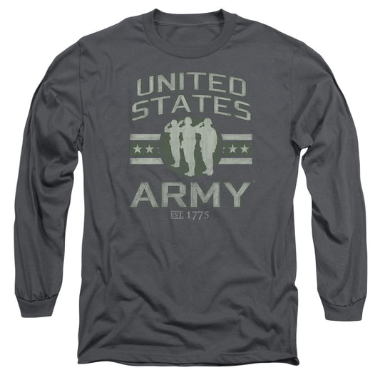 Army - United States Army - Long Sleeve Adult 18/1 - Charcoal T-shirt