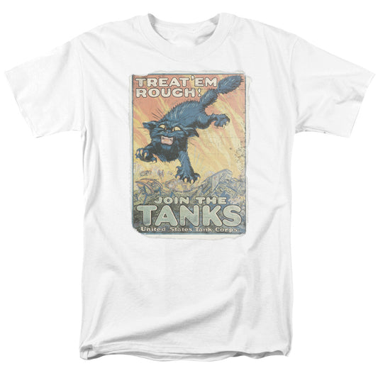 Army - Treat Em Rough - Short Sleeve Adult 18/1 - White T-shirt