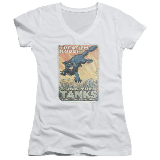 Army - Treat Em Rough-junior V-neck - White