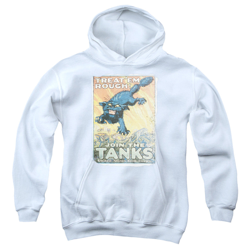 Army - Treat Em Rough - Youth Pull-over Hoodie - White