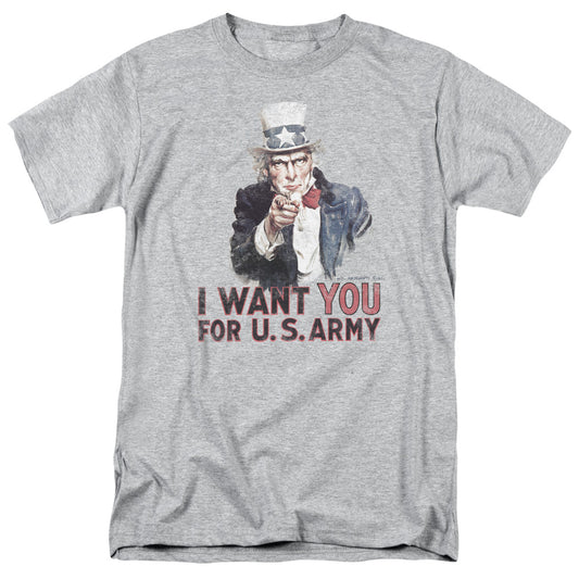 Army - I Want You - Short Sleeve Adult 18/1 - Athletic Heather T-shirt