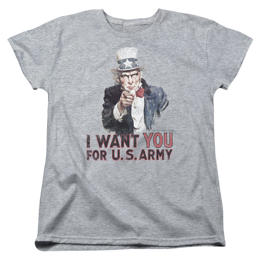 Army - I Want You - Short Sleeve Womens Tee - Athletic Heather T-shirt