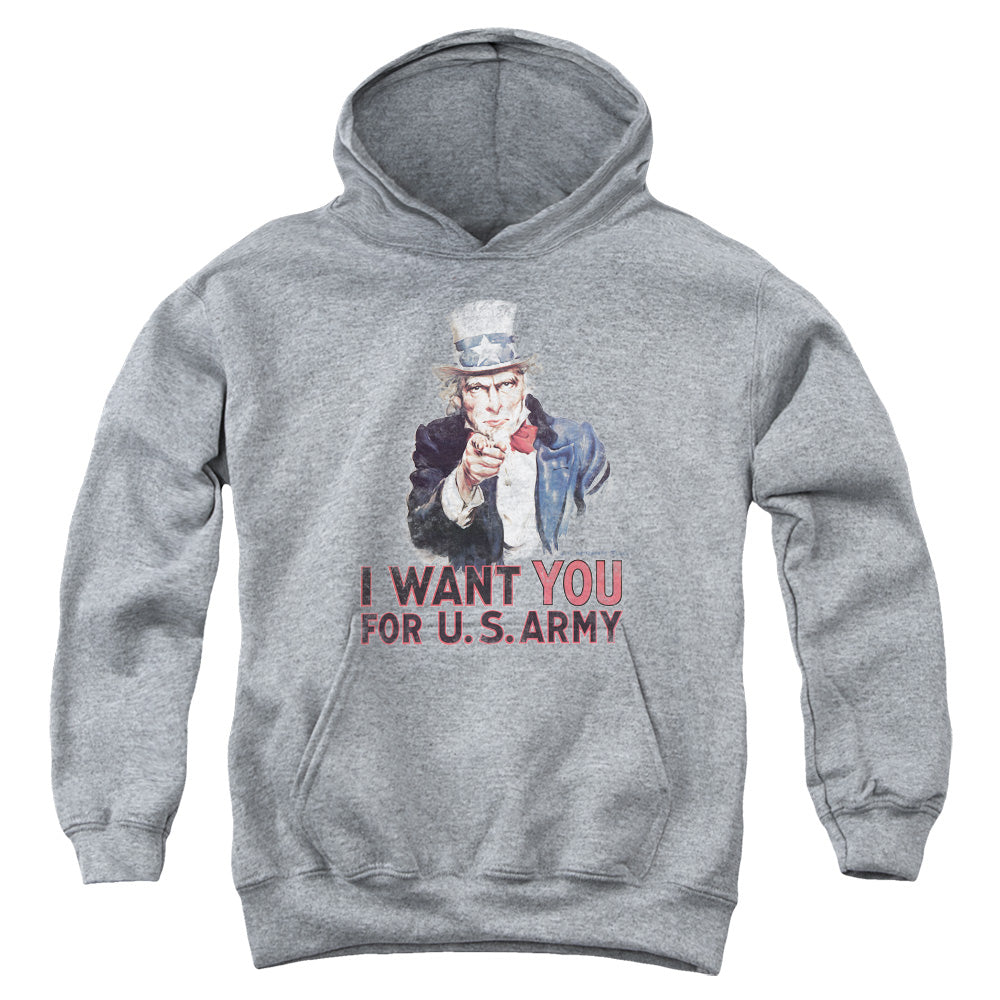 Army - I Want You - Youth Pull-over Hoodie - Heather