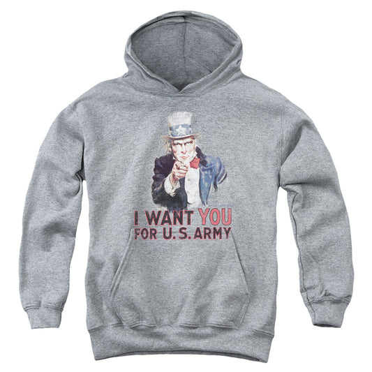 Army - I Want You - Youth Pull-over Hoodie - Heather