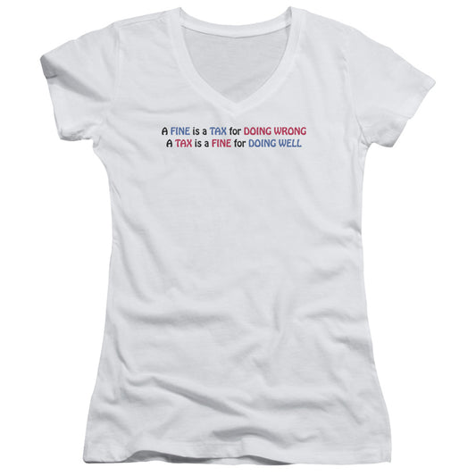 Fine Tax - Junior V-neck - White