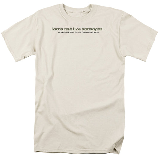 Laws Like Sausages - Short Sleeve Adult 18 - 1 - Cream T-shirt