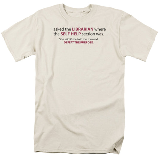 Librarian Self Help - Short Sleeve Adult 18 - 1 - Cream T-shirt