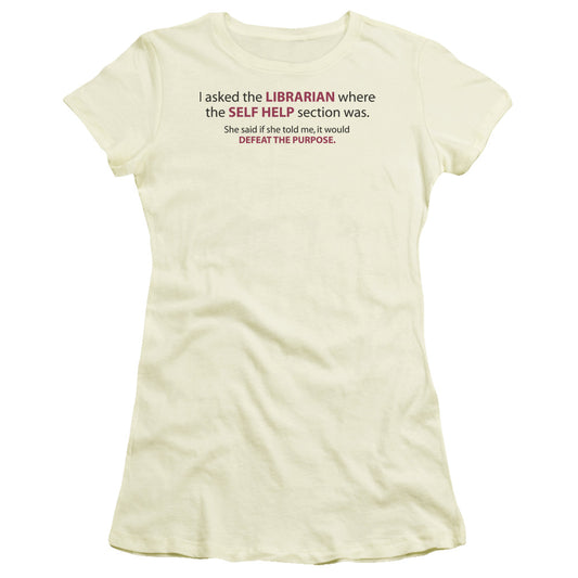 Librarian Self Help - Short Sleeve Junior Sheer - Cream T-shirt