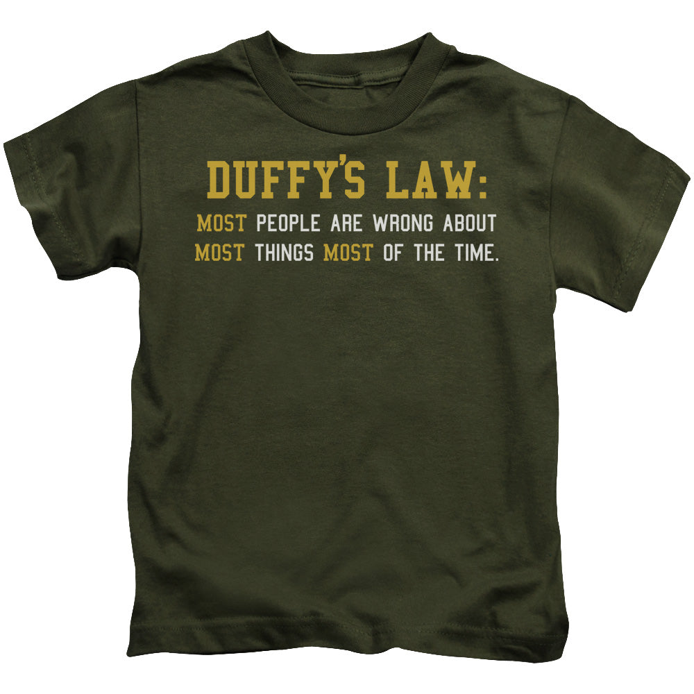 Duffys Law - Short Sleeve Juvenile 18 - 1 - Military Green T-shirt