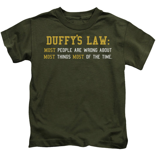 Duffys Law - Short Sleeve Juvenile 18 - 1 - Military Green T-shirt