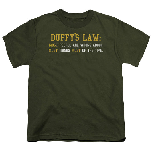 Duffys Law - Short Sleeve Youth 18 - 1 - Military Green T-shirt