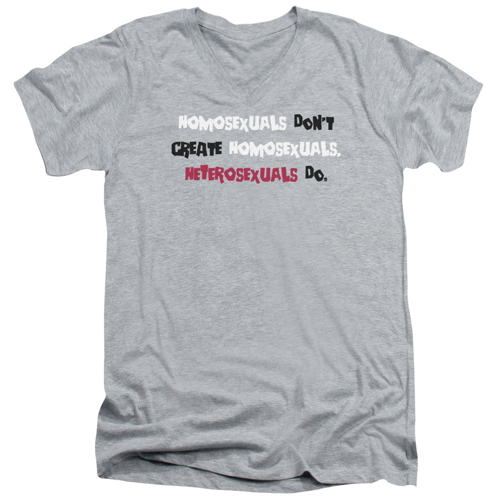 Homosexuals - Short Sleeve Adult V-neck - Athletic Heather T-shirt