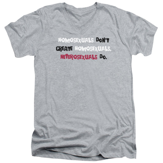 Homosexuals - Short Sleeve Adult V-neck - Athletic Heather T-shirt