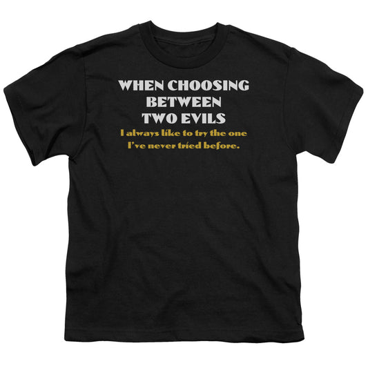 Two Evils - Short Sleeve Youth 18 - 1 - Black T-shirt