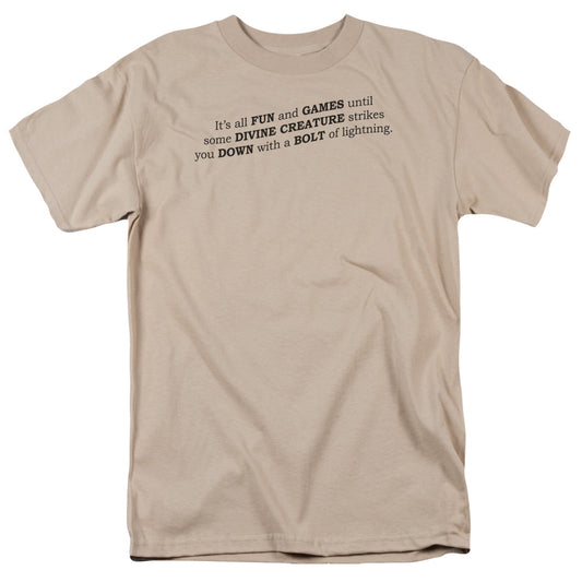 All Fun And Games - Short Sleeve Adult 18 - 1 - Sand T-shirt