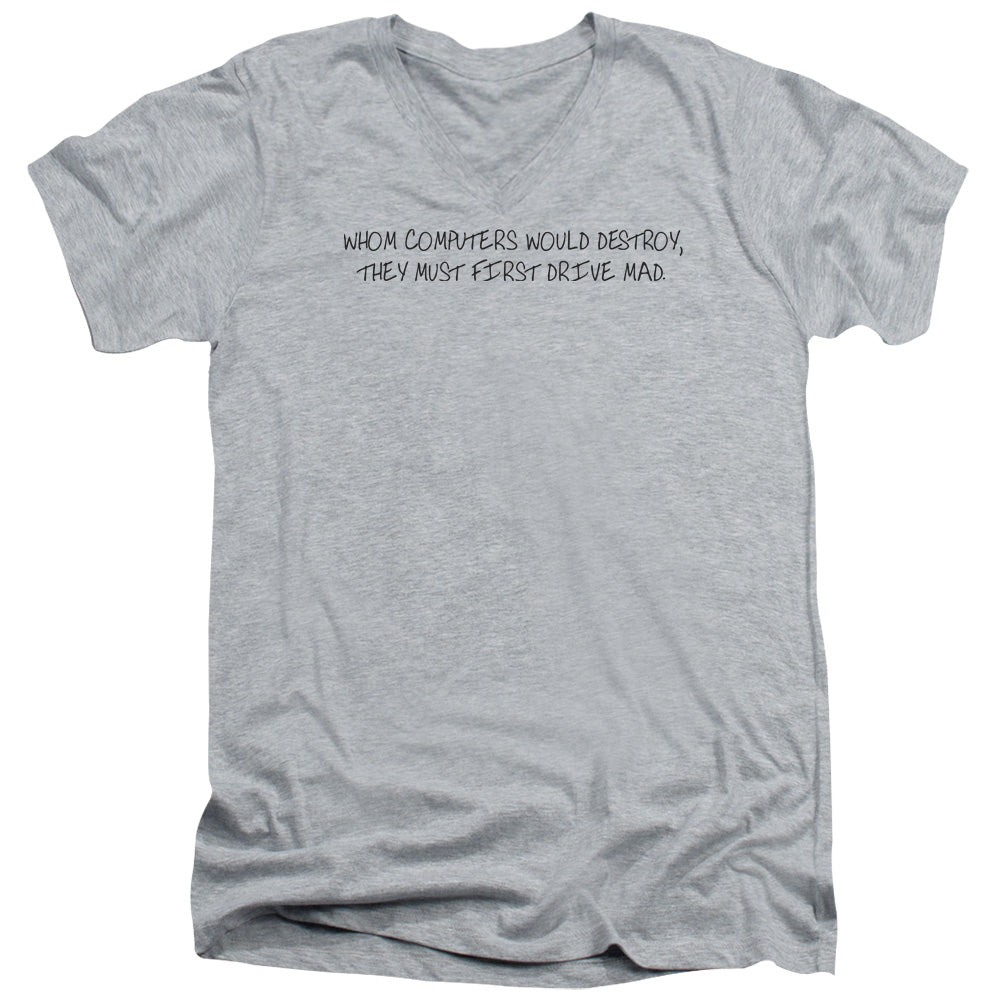 First Drive Mad - Short Sleeve Adult V-neck - Athletic Heather T-shirt