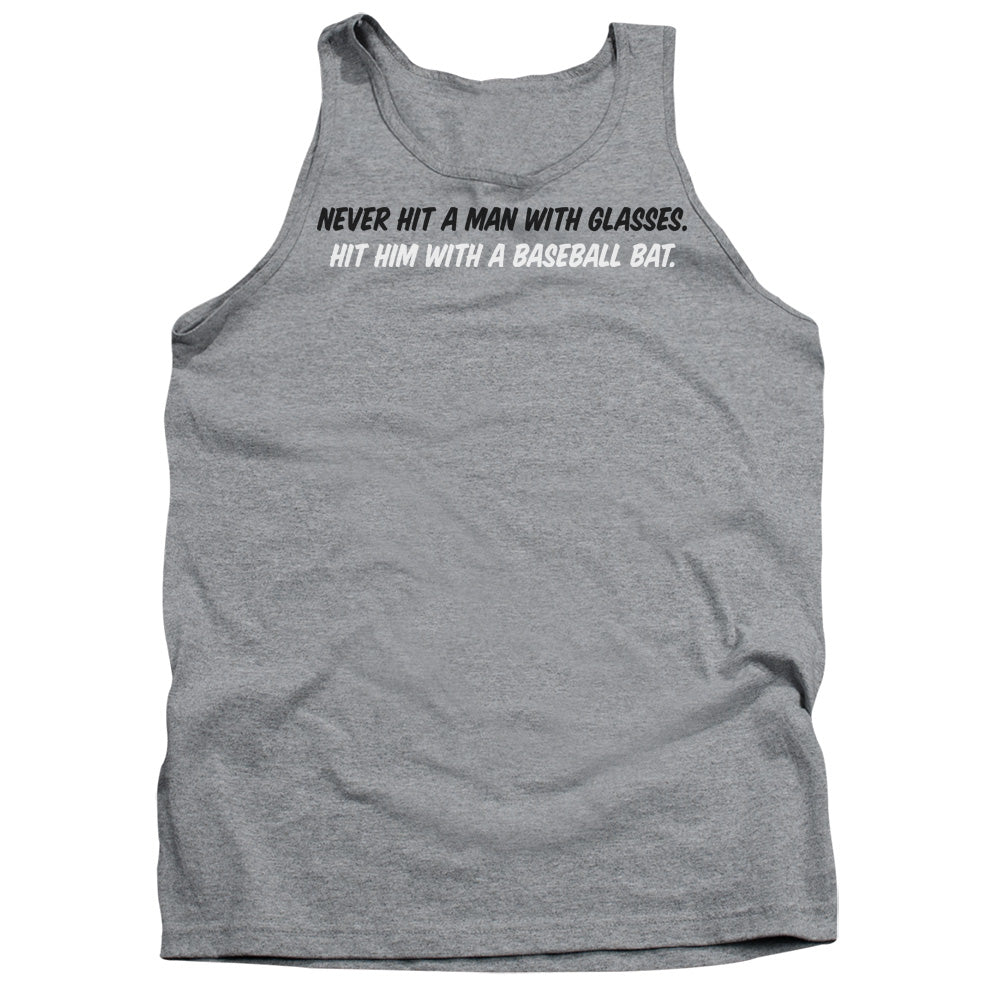 Man With Glasses - Adult Tank - Athletic Heather