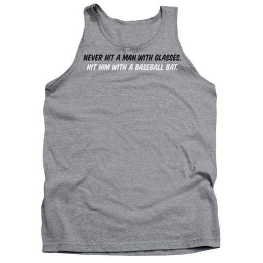 Man With Glasses - Adult Tank - Athletic Heather