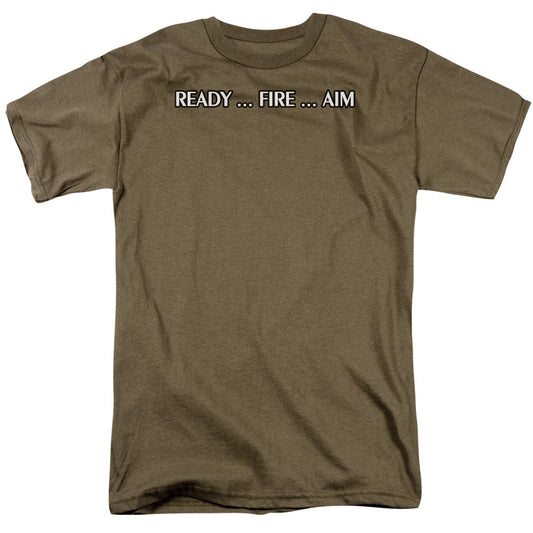 Ready...fire...aim - Short Sleeve Adult 18 - 1 - Safari Green T-shirt