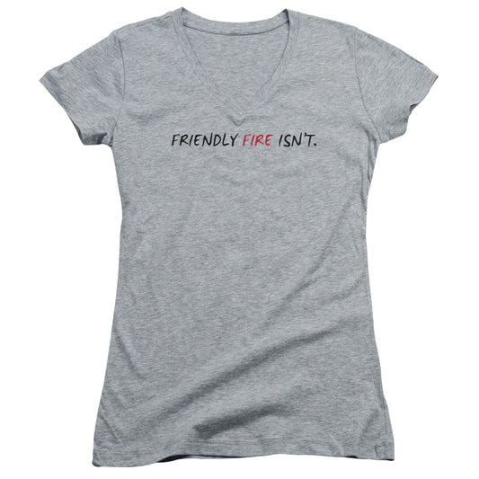 Friendly Fire Isnt - Junior V-neck - Athletic Heather