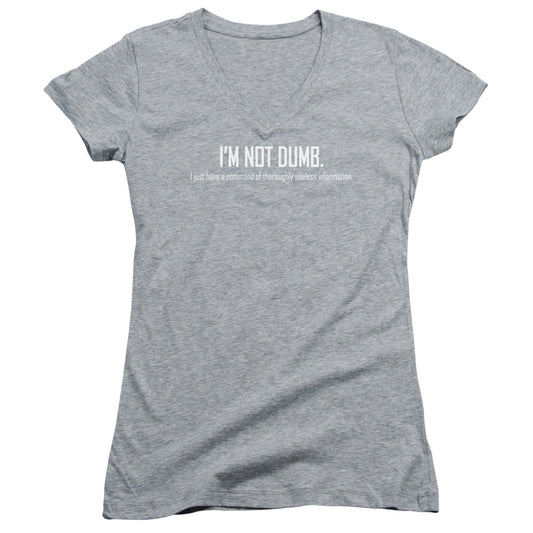 Im Not Dumb - Junior V-neck - Athletic Heather