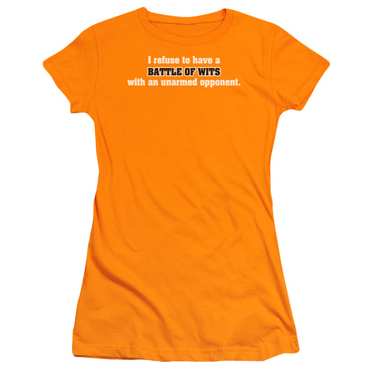 Battle Of Wits - Short Sleeve Junior Sheer - Orange T-shirt