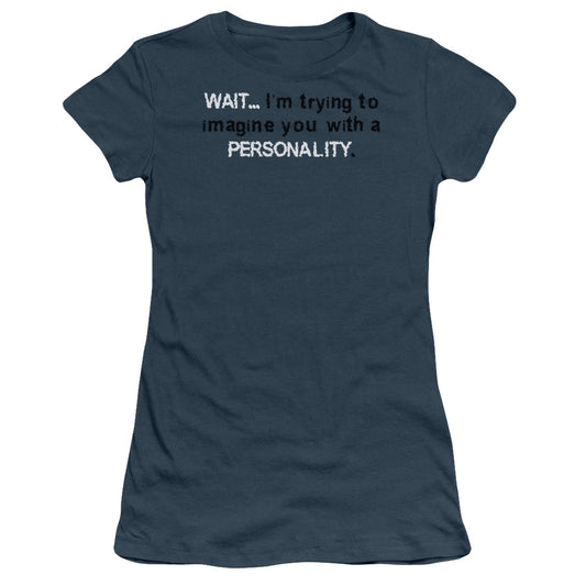 With A Personality - Short Sleeve Junior Sheer - Indigo T-shirt