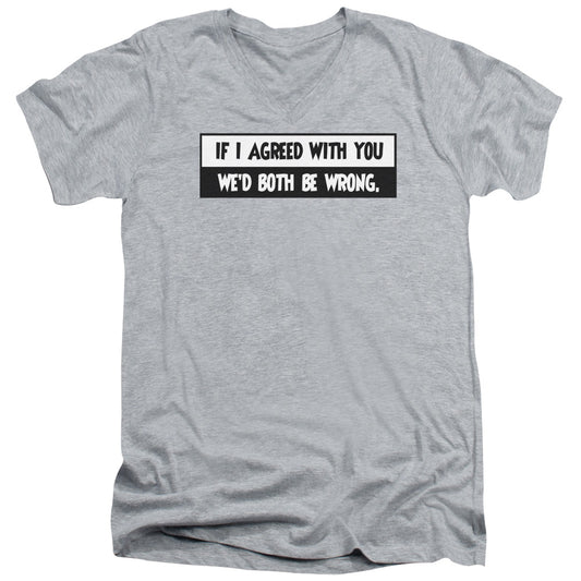 Both Be Wrong - Short Sleeve Adult V-neck - Athletic Heather T-shirt