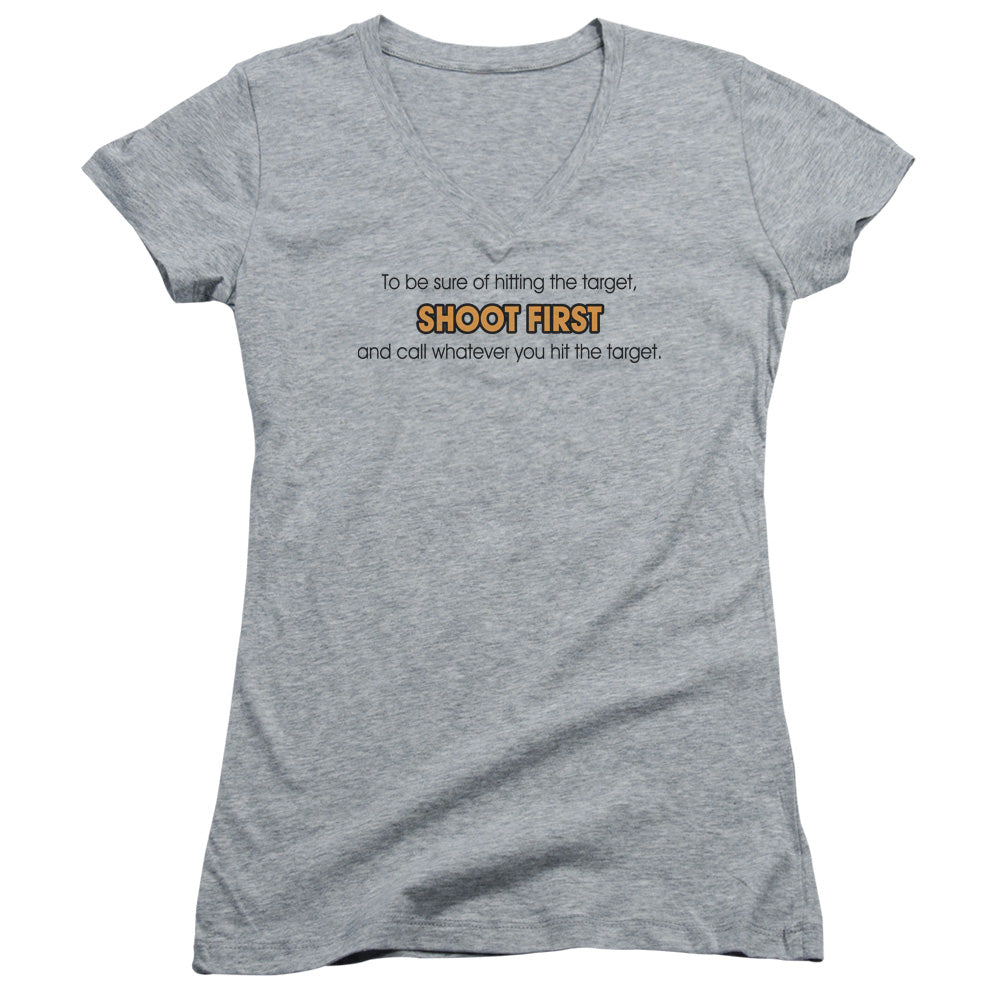 Hitting The Target - Junior V-neck - Athletic Heather