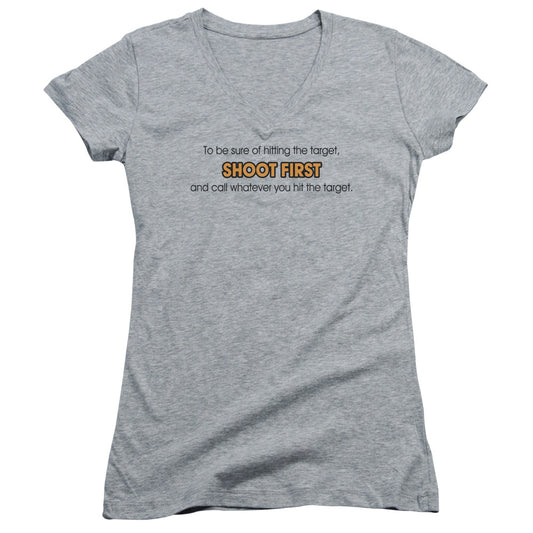 Hitting The Target - Junior V-neck - Athletic Heather