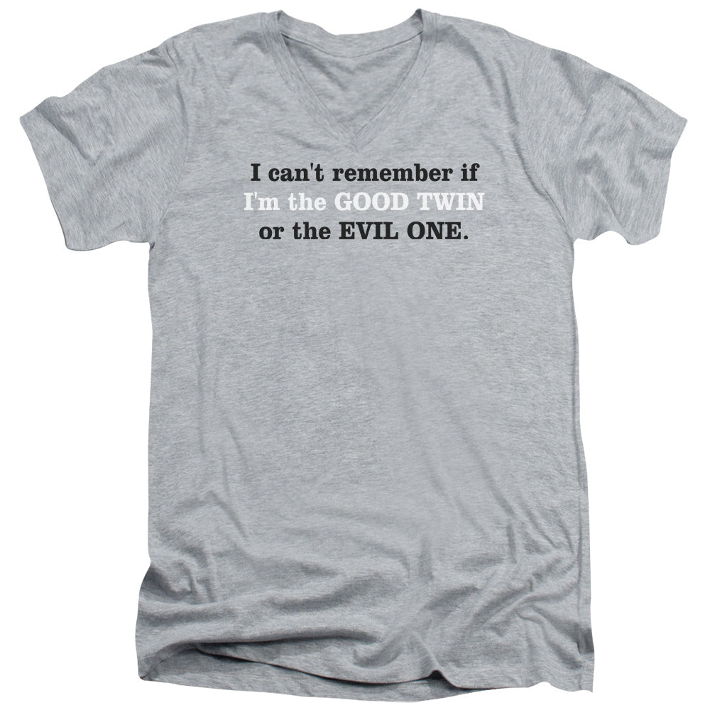 Good Or Evil Tiwn - Short Sleeve Adult V-neck - Athletic Heather T-shirt