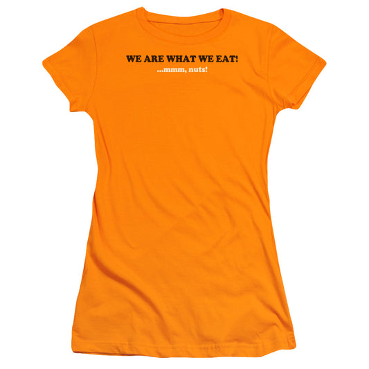 Are What We Eat - Short Sleeve Junior Sheer - Orange T-shirt