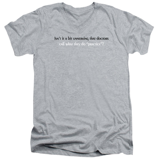 Doctors Practice - Short Sleeve Adult V-neck - Athletic Heather T-shirt