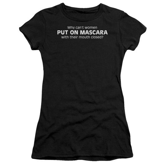 Put On Mascara - Short Sleeve Junior Sheer - Black T-shirt