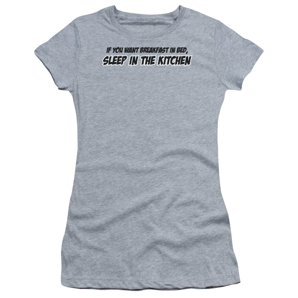 Breakfast In Bed - Short Sleeve Junior Sheer - Athletic Heather T-shirt