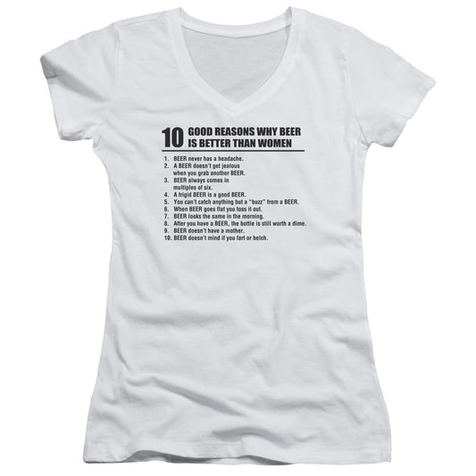 Beer Better Than Women - Junior V-neck - White