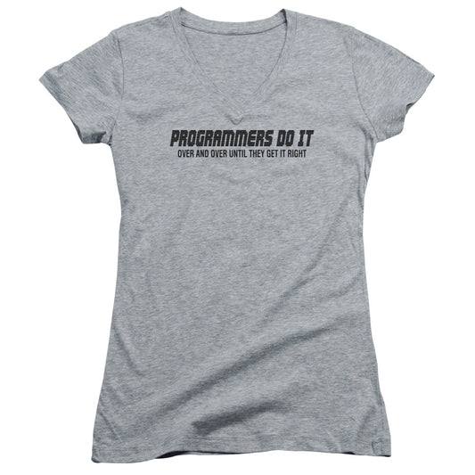 Programmers Do It - Junior V-neck - Athletic Heather