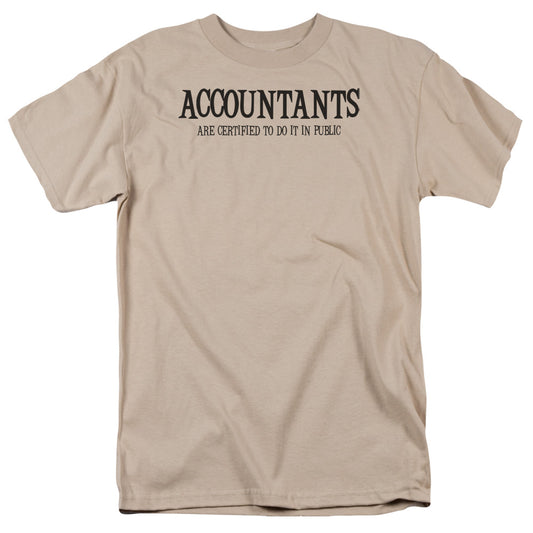 Accountants Do It In Public - Short Sleeve Adult 18 - 1 - Sand T-shirt