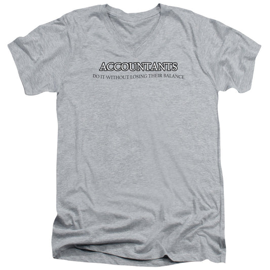 Accountants Do It Balance - Short Sleeve Adult V-neck 30 - 1 - Athletic Heather T-shirt