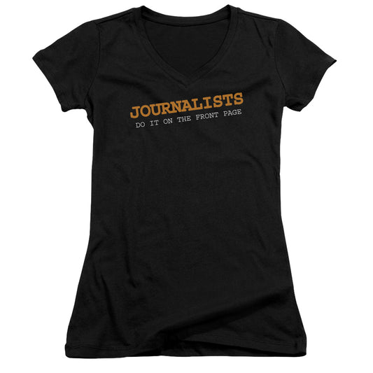 Journalists Do It - Junior V-neck - Black