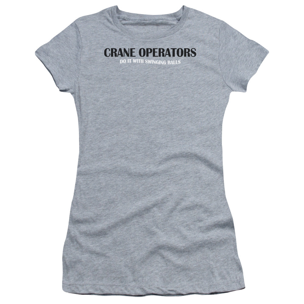 Crane Operators Do It - Short Sleeve Junior Sheer - Athletic Heather T-shirt