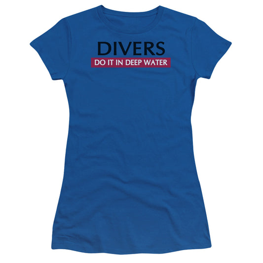 Divers Do It - Short Sleeve Junior Sheer - Royal Blue T-shirt