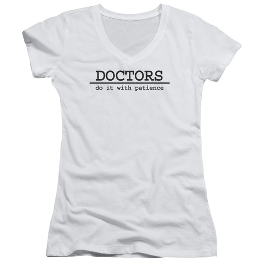 Doctors Do It - Junior V-neck - White