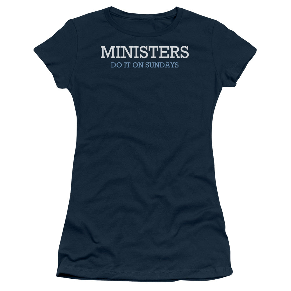 Ministers Do It - Short Sleeve Junior Sheer - Navy T-shirt