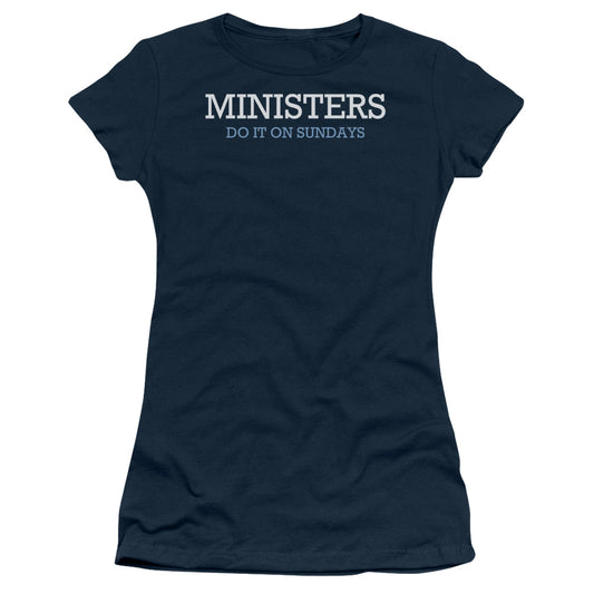 Ministers Do It - Short Sleeve Junior Sheer - Navy T-shirt