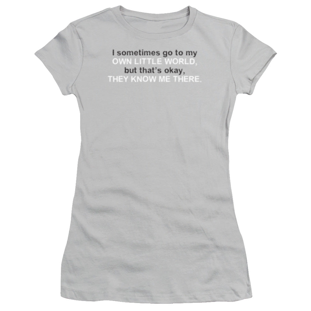 My Own Little World - Short Sleeve Junior Sheer - Silver T-shirt