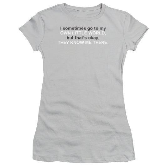 My Own Little World - Short Sleeve Junior Sheer - Silver T-shirt